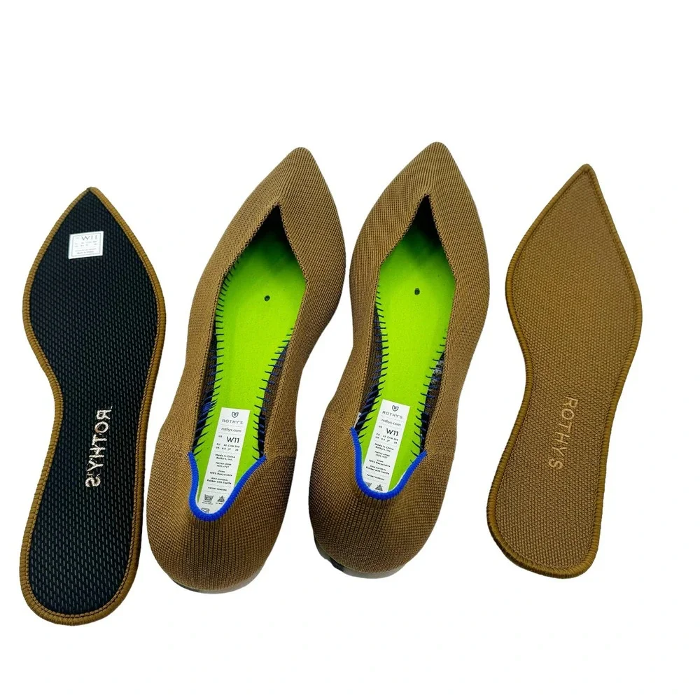 Rothy’s The Point Flats RETIRED Marigold Yellow Classic Women’s Size 11 NWOB
